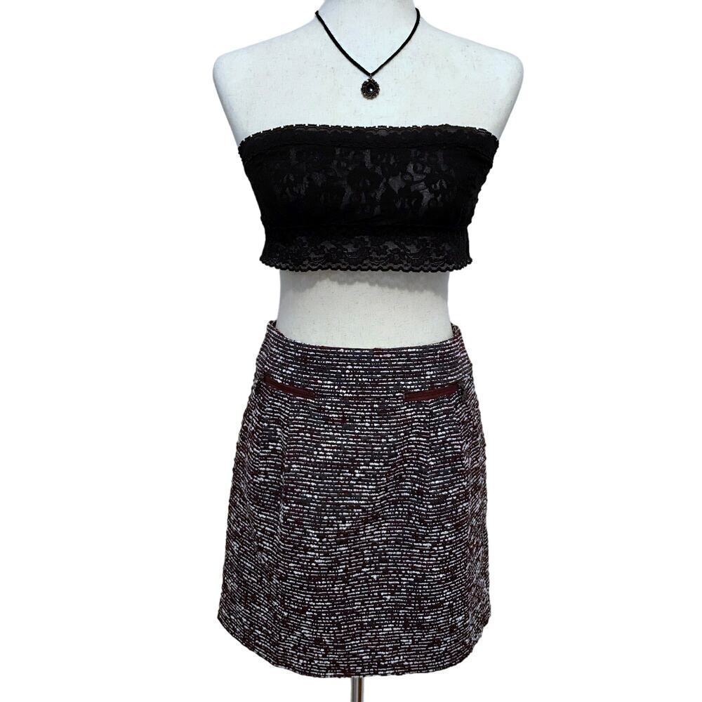 Loft Tweed Mini Skirt Women 4P